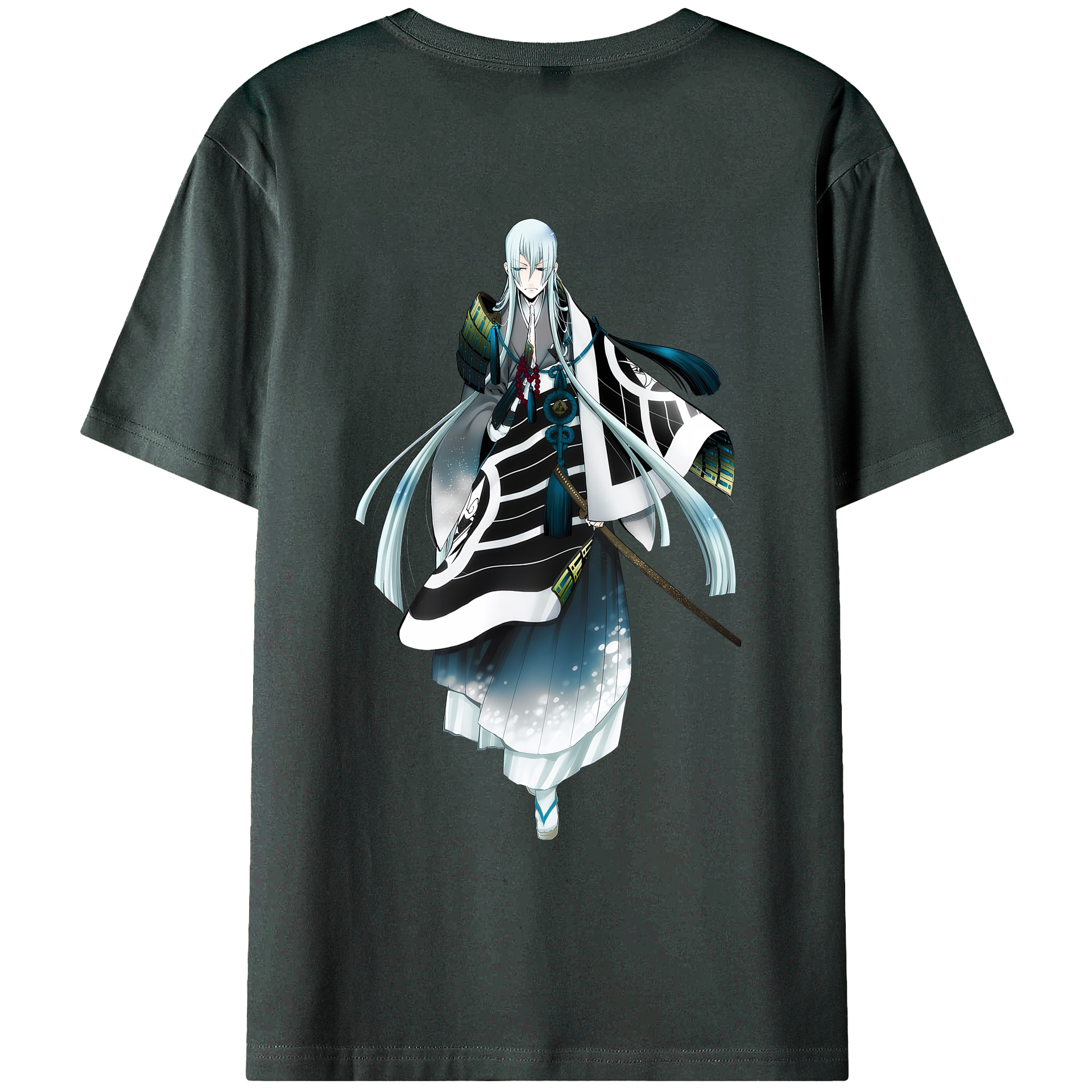 （画像用） 刀剣乱舞 Touken Ranbu 綿100％ メンズ半袖Tシャツ（バックプリント） 通気性